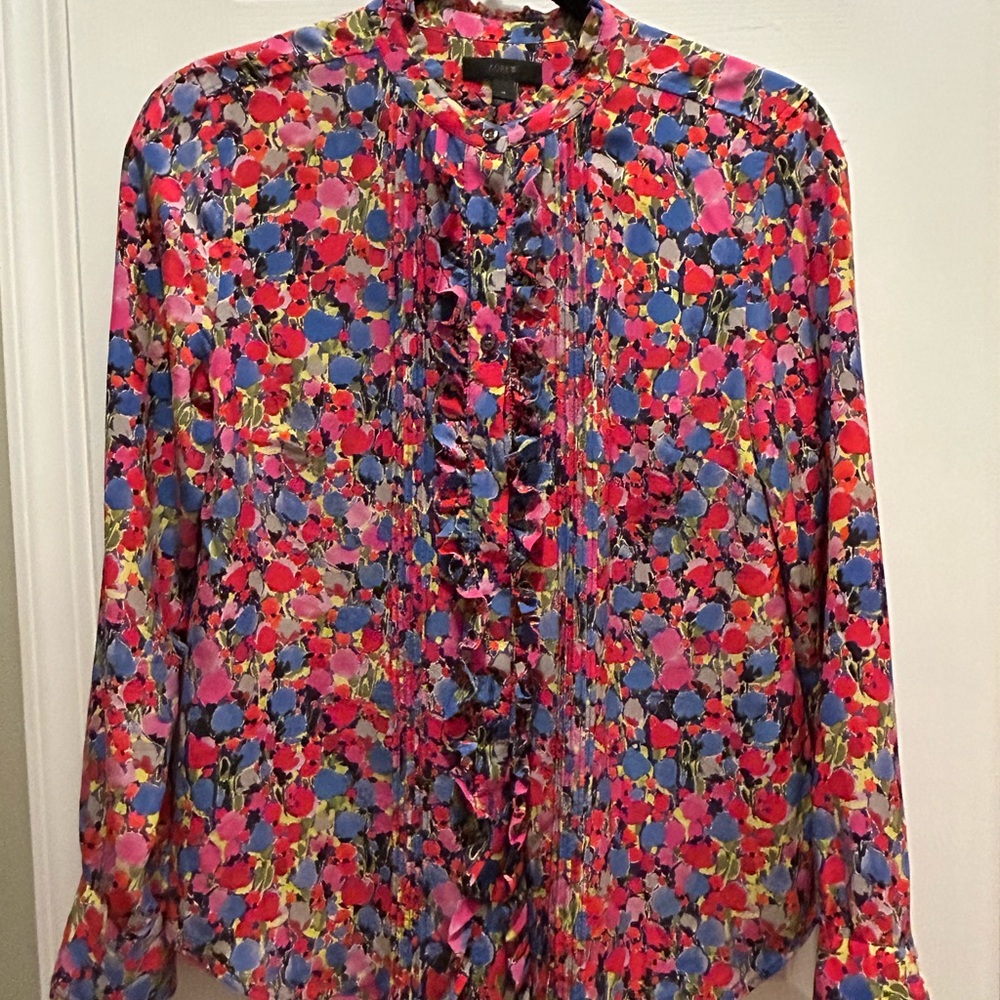 J. Crew Silk Floral Blouse